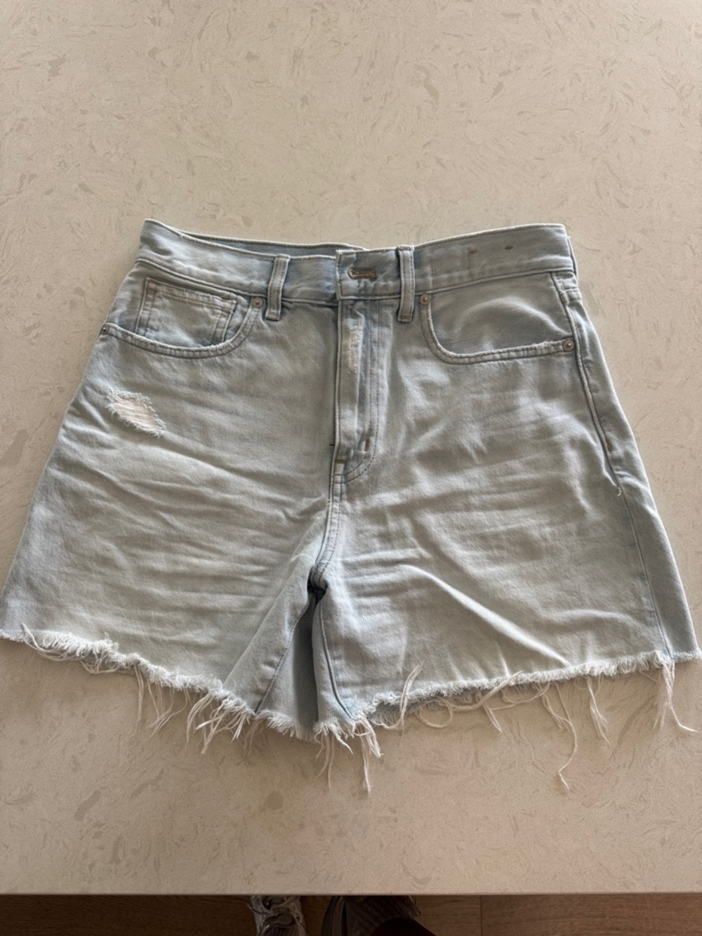 Madewell Light Wash Denim Cutoff Shorts